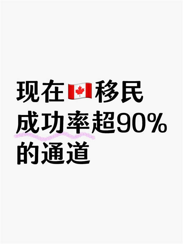 现在加拿大移民成功率超90%的通道