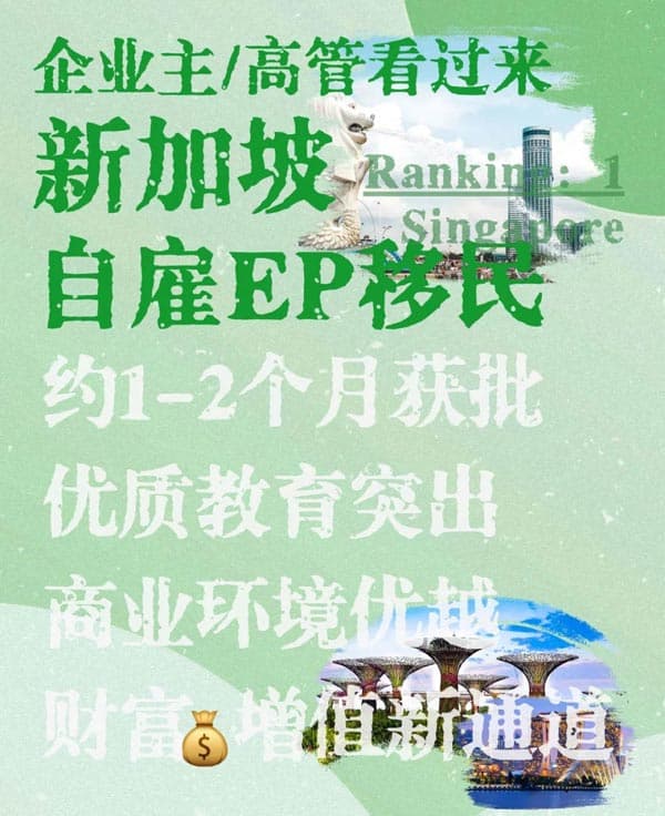 一张EP开启新加坡:事业新篇与家庭规划 一张EP开启新加坡:事业新篇与家庭规划