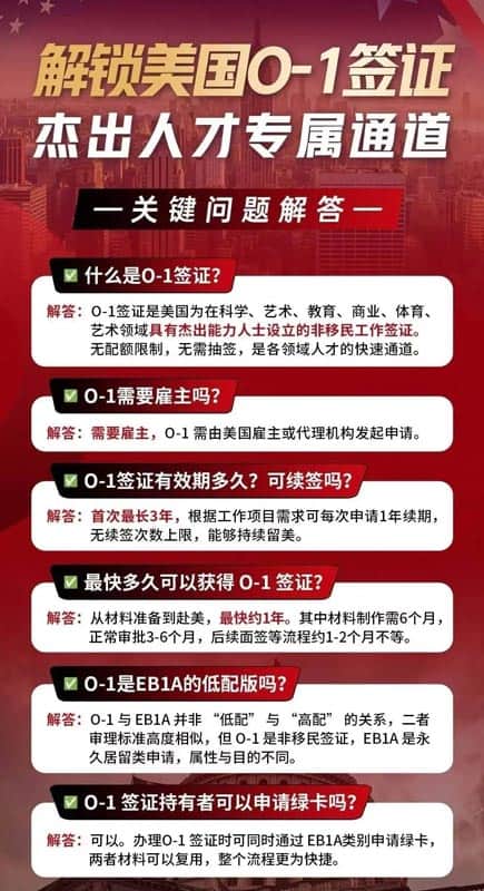 美国O1签证：专属留美人才通道开启