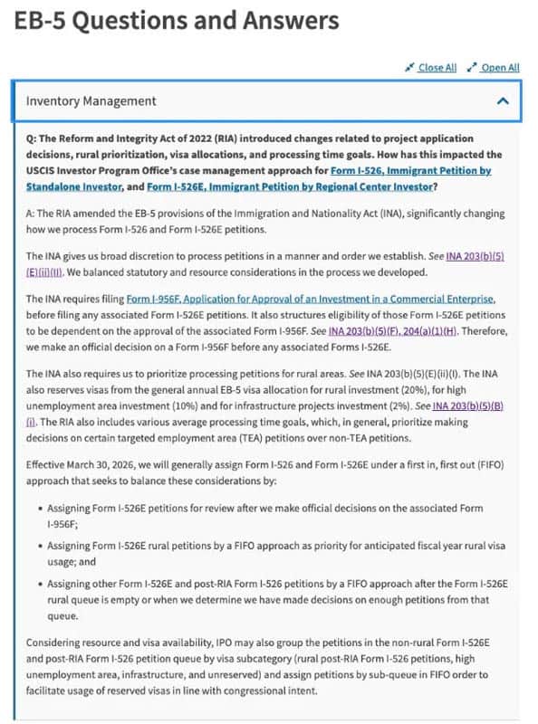 重磅!美国EB5移民审批新规来了,2026年3月30日起正式执行 重磅!美国EB5移民审批新规来了,2026年3月30日起正式执行